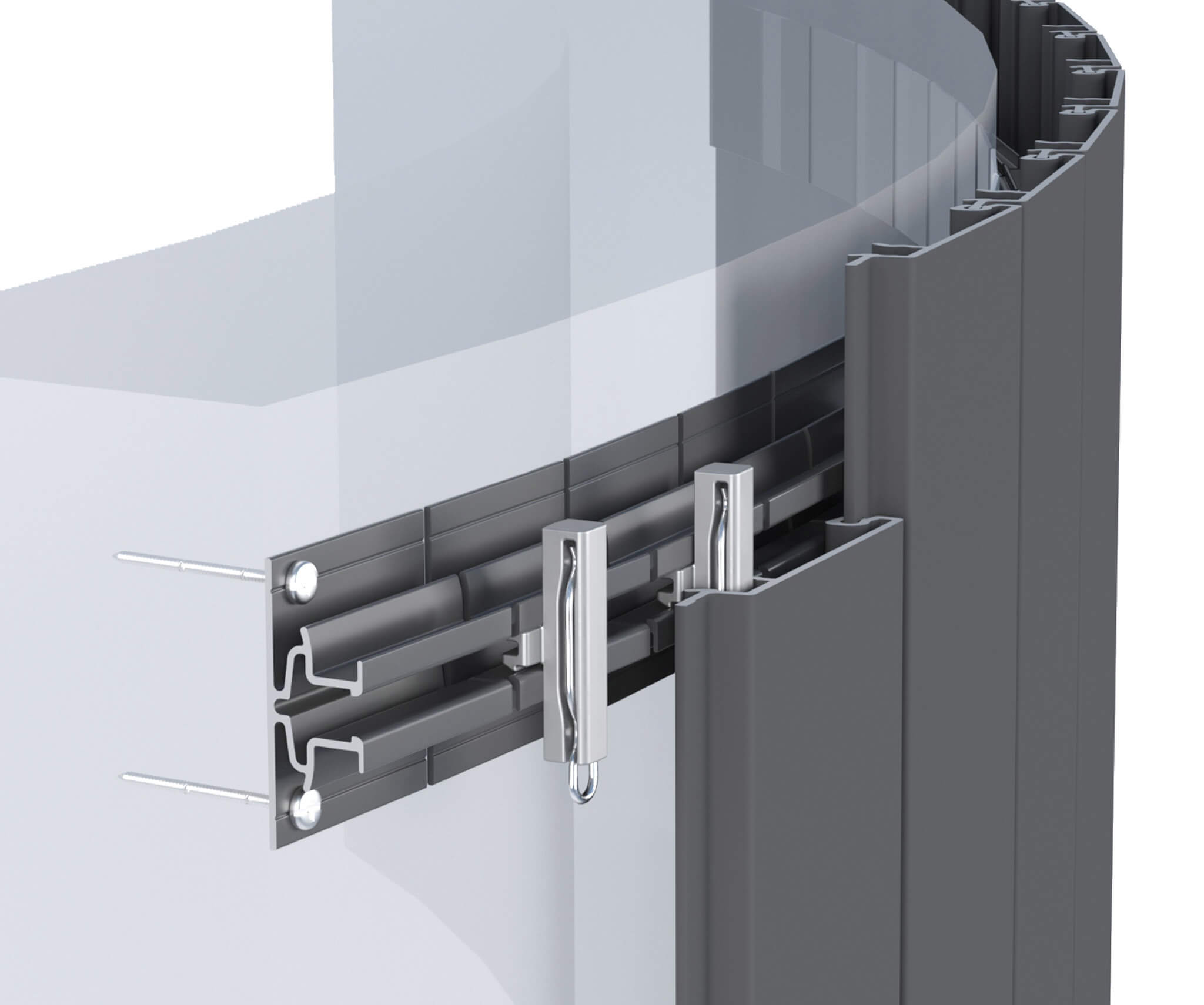 Sculptform Click-on Cladding curved mounting track